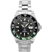 Invicta Pro Diver Rostfritt Stål Svart Urtavla Automatisk Dykarklocka 21866 300M Herrklocka svart
