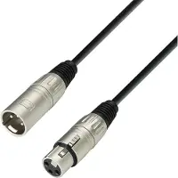 Adam hall 3 Star, XLR (3-pin), Hankoppling, XLR (3-pin), Honkoppling, 6 m, Svart, Silver