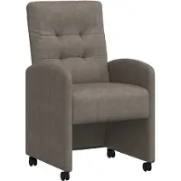 vidaXL Matstolar med hjul 2 pcs Grå 58 x 67 x 97 cm Konstläder