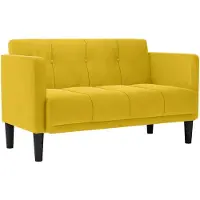 vidaXL Loveseat soffa gul 111 cm sammet