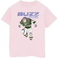 Disney Girls Lightyear Buzz Jump To Action Cotton T-Shirt (Baby Pink)