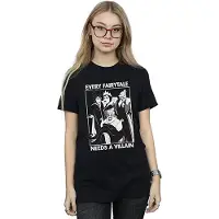 Disney Womens/Ladies Every Fairy Tale Needs A Villain Cotton Boyfriend T-Shirt (Black)