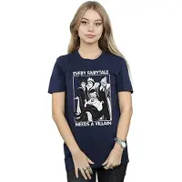 Disney Womens/Ladies Every Fairy Tale Needs A Villain Cotton Boyfriend T-Shirt (Navy Blue)
