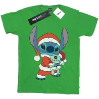 Disney Girls Lilo And Stitch Stitch Christmas Cotton T-Shirt (Irish Green)