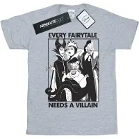 Disney Mens Every Fairy Tale Needs A Villain Cotton T-Shirt (Sports Grey)