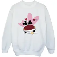 Disney Girls Mickey Mouse Car Print Sweatshirt (White)