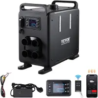 Vevor 5-8KW Dieselvärmare, 12V/24V Allt-i-ett Dieselluftvärmare, Bluetooth APP-kontroll, Fjärrkontroll och Displayskärm, CO-larm, Snabbvärmande Vertikal Bärbar Dieselvärmare för Fordon, Garage