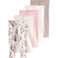 Next Leggings ljusbrun / mörkgrön / rosa / vit