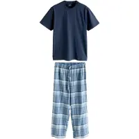 Next Pyjamas lång blå / marinblå / vit