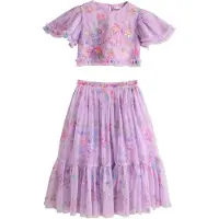Next Set 'Lehenga' ljusblå / grön / lavendel / rosa