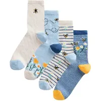 Next Sockor ljusbeige / marinblå / ljusblå / naturvit