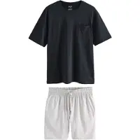 Next Pyjamas kort ljusgrå / svart