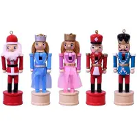 Cosy Homes 13cm Nötknäppare Ornament Set Träsoldat Hänge Jul Hängande Dekorationer för Julgran
