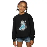 Disney Girls Frozen Elsa And Olaf Winter Magic Sweatshirt (Black)