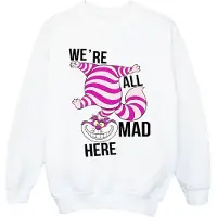 Disney Girls Alice In Wonderland All Mad Here Sweatshirt (White)