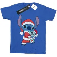Disney Girls Lilo And Stitch Stitch Christmas Cotton T-Shirt (Royal Blue)