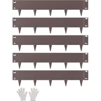 Vevor stålkantlist, 5-pack 39 x 5 tum rostbeständig metallkantlist, böjbar trädgårdskant, kraftig gräsmatta, enkel att installera, rabattgångavdelare brun