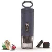 Mtp Products 3-i-1 bärbar espressomaskin med Nespresso/DolceGusto-kapslar och kaffepulver - svart