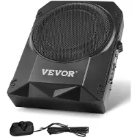 Vevor 10" 400W subwoofer för bil, smala, drivna subwoofers under sätet, lågprofilsubwoofer med inbyggd förstärkare, hög-/lågnivåingång och volymkontroll för stadsjeepar, bil, lastbil, husbil