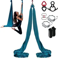 Vevor Aerial Silk &amp; Yoga Swing, 8,7 yards, Aerial Yoga Hammock Kit med 100gsm nylontyg, komplett rigghårdvara och enkel installationsguide, antigravitationsflygning för alla nivåer fitness bodybui