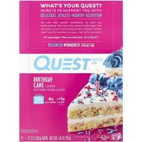 Quest Nutrition Proteinbar, Födelsedagstårta, 12-pack, 60G (2.12Oz) Varje