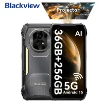 Blackview XPLORE 2 Projektor 5G Robust Utomhusprojektor med 100-tums Skärm 4nm MediaTek Dimensity 8300 20 000mAh Batteri & 467lm Campinglampa 12+256GB svart