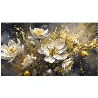 DIMENGQI Modern Abstrakt Floral Canvas Väggkonst - Ramlösa Affischer för Vardagsrum & Sovrumsinredning 40x80cm