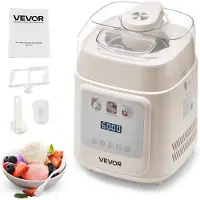 Vevor Upprätt automatisk glassmaskin med inbyggd kompressor, 1 l glassmaskin och fryst yoghurtmaskin utan förfrysning, elektrisk sorbetmaskin med 4 lägen, kompressorglassmaskin för hemmet