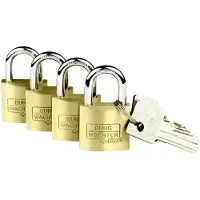 Burg wachter 4er Set Set Quadro 222 40 SB Hänglås 20.00 mm Lika låsning Mässing Nyckel