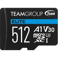 Team Group Team ELITE - Flash-minneskort (SD-adapter inkluderad) - 512 GB - A1 / Video Class V30 / UHS-I U3 - microSDXC