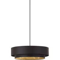 QAZQA Modern pendellampa svart 50 cm 3-ljus - Drum Duo