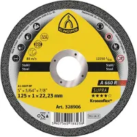 Klingspor A 660 R Supra 328906 Separationspår rakt 125 mm 22.23 mm 25 st