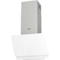 Gorenje Essential WHI649EXGW - Kåpa - vinklad skorsten - bredd: 60 cm - djup: 33.5 cm - utsug och återcirkulering (-) - med inbyggd motor - rostfritt stål/silver