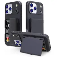 Mtp Products iPhone 17 Pro Max Hybridskal med Gömd Spegel och Korthållare - Svart