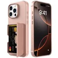 Mtp Products iPhone 16 Pro Hybridskal med Gömd Spegel och Korthållare - Rosa