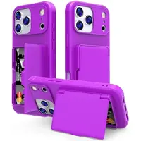 Mtp Products iPhone 17 Pro Max Hybridskal med Gömd Spegel och Korthållare - Lila