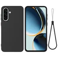 Mtp Products Samsung Galaxy A37 Flytande silikon skal med handrem - Svart
