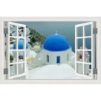 GIEKIKI 3D falska fönster landskapsmålning affischer och utskrifter Modern väggkonst Canvas målning Bild för vardagsrum dekor väggmålning ramlös 50x70cm