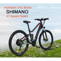 RANDRIDE YS90 27,5 tums elcykel Man Full Suspension Mountainbike SHIMANO Hydraulisk broms 48V1000w E-cykel för vuxen 27.5 svart