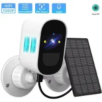 LS VISION 1080P HD WIFI-kamera Inbyggt batteri Solenergi Utomhus Trådlös Säkerhetskamera PIR Mänskligt Alarm CCTV Videoövervakning ICsee APP Wifl Cam+128G