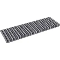 vidaXL Självhäftande trappmattor Randig 15 pcs Grå 65 x 21 x 4 cm