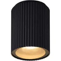 Nordlux Taklampa Kyklop Ripple, svart, aluminium, GU10 dimbar, Svart, Aluminium / grå / zink, Modern, Taklampa