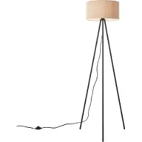 QAZQA Modern golvlampa med stativ, taupe med sammetsskärm - Luz
