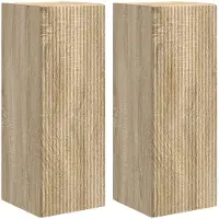 vidaXL TV Vägghylla 2 pcs Sonoma 30 x 31 x 80 cm Konstruerat trä