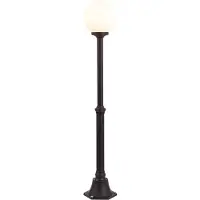 QAZQA Klassisk utomhusgolvlampa svart med opalglas 140 cm IP44 - Champs