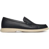 BOSS för män. 50536173 Navy Sienne lädermockasiner (42), Hud, Karta, Ingen, Casual, Parti, Klassisk, Marino