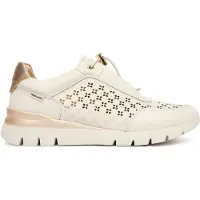 Pikolinos för kvinnor. W4R-6707C1 Cantabria träningsskor i läder, offwhite (37), Hud, Vit, Beige, 1 till 3 cm, Nyckelband, Casual
