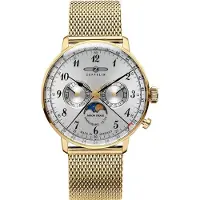 Zeppelin LZ129 Hindenburg Moonphase Silver Urtavla Quartz 7039M-1 7039M1 Damklocka silver