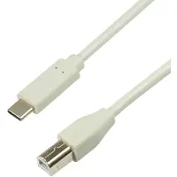 Logilink LogiLink: USB-C till USB-B 2.0 Kabel 2m Vit