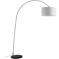 LINDBY Båglampa Belinda , Aluminium / grå / zink, Vardagsrum / matsal, Textil / tyger / siden, Modern, Golvlampa